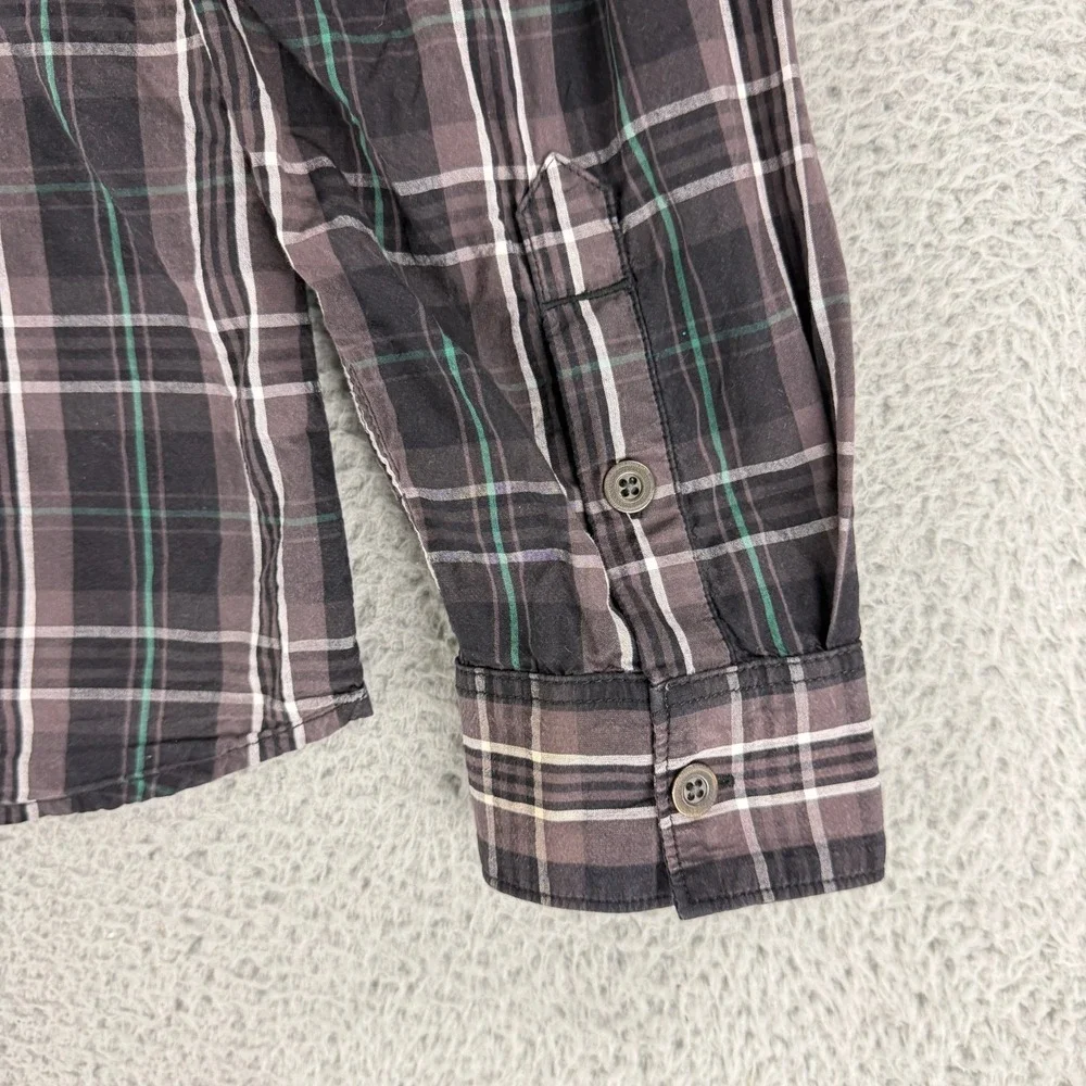 True Religion Button Down Shirt Mens XXXL Black Plaid Western Long Sleeve Cotton
